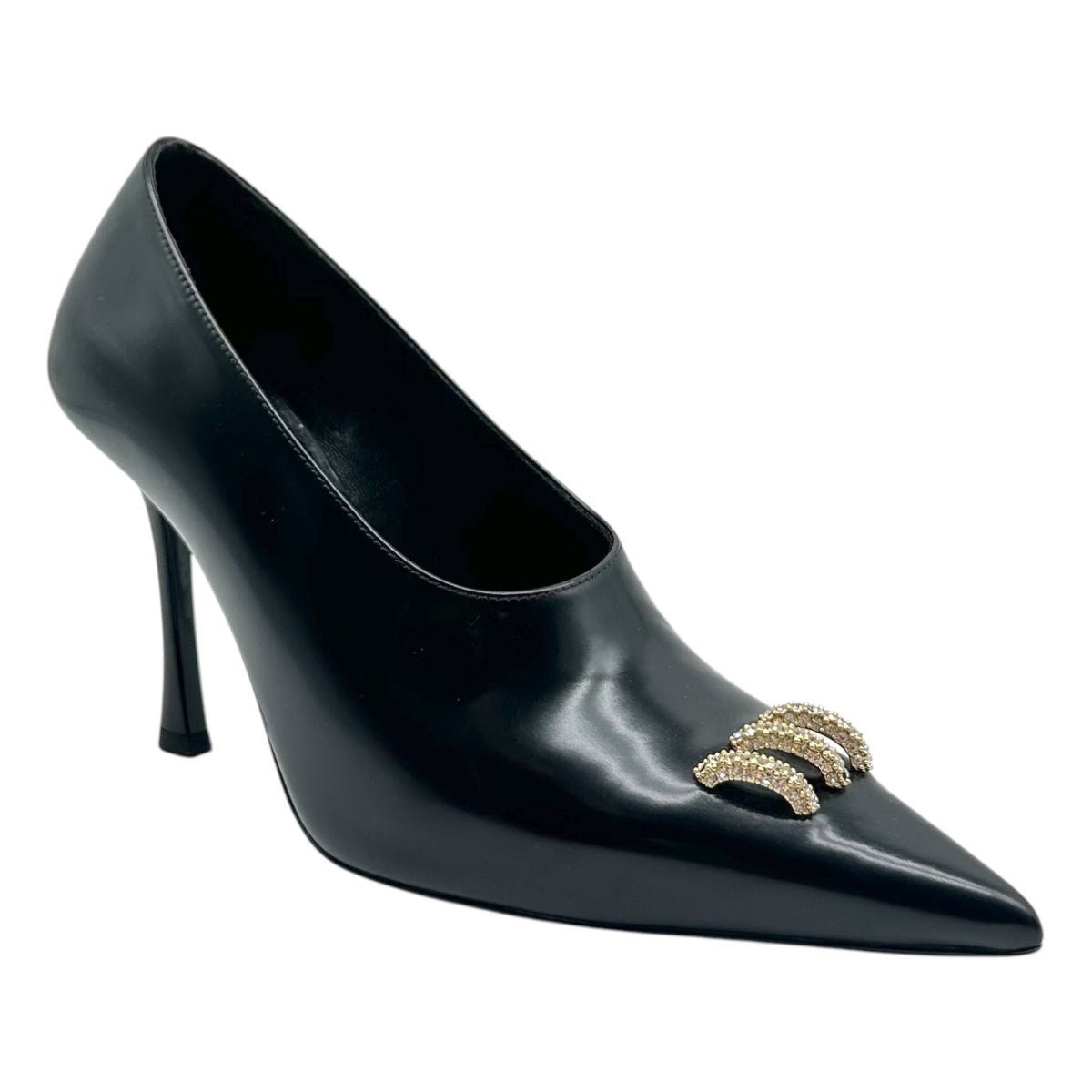 Givenchy Black Leather Crystal Embellished Pumps