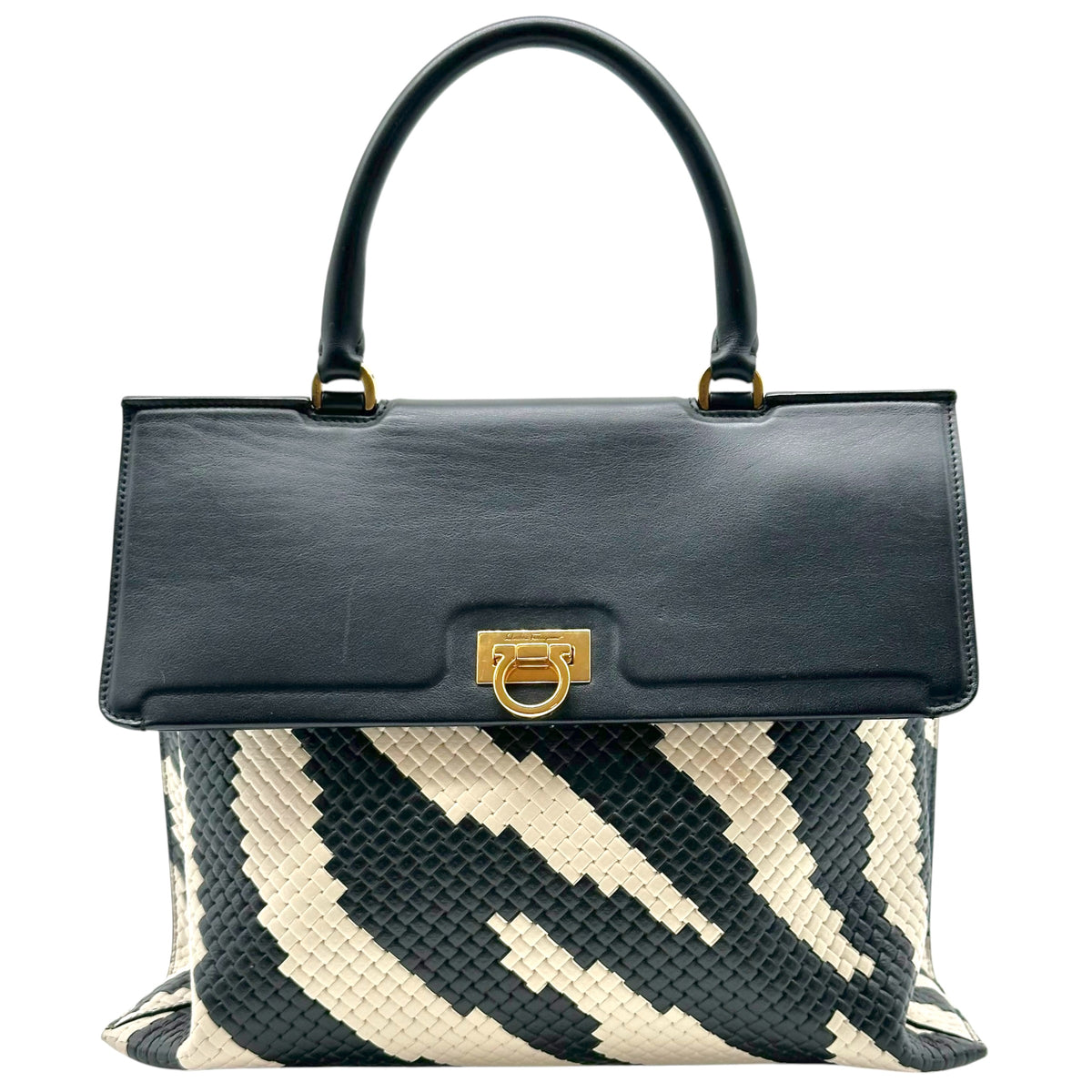 Salvatore Ferragamo Zebra Print 2-Way Handbag