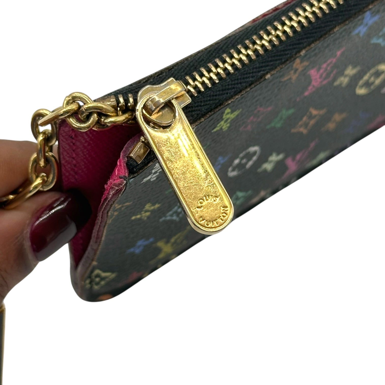 Louis Vuitton Black Murakami Multicolor Monogram Key Pouch Wallet - Outfit Repeater