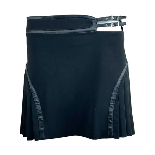 Versace Jeans Black Pleated Mini Skirt w/ Waist Cut-Out