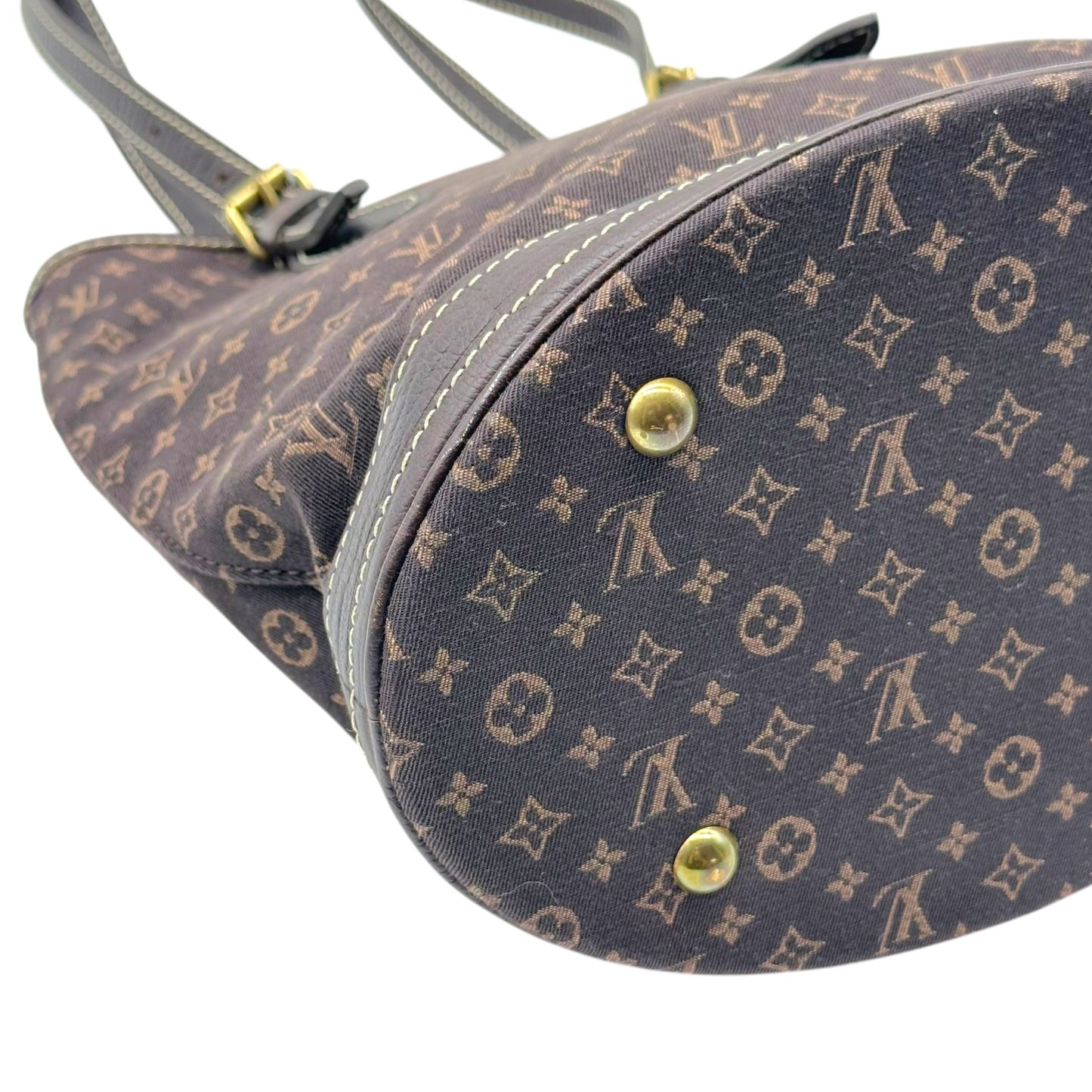 Louis Vuitton Brown Lin Monogram Petit Bucket Shoulder Bag