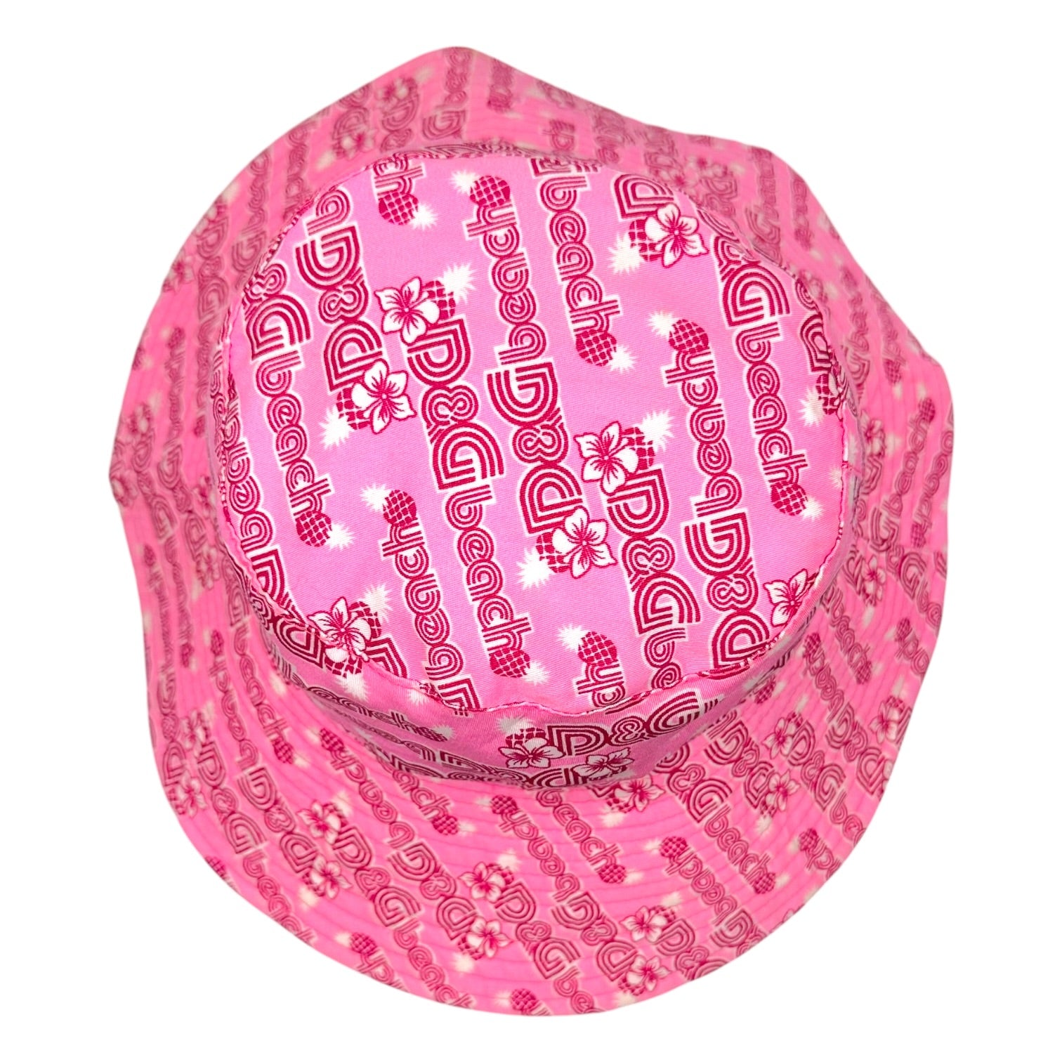 Dolce & Gabbana Pink Logo Print Bucket Hat