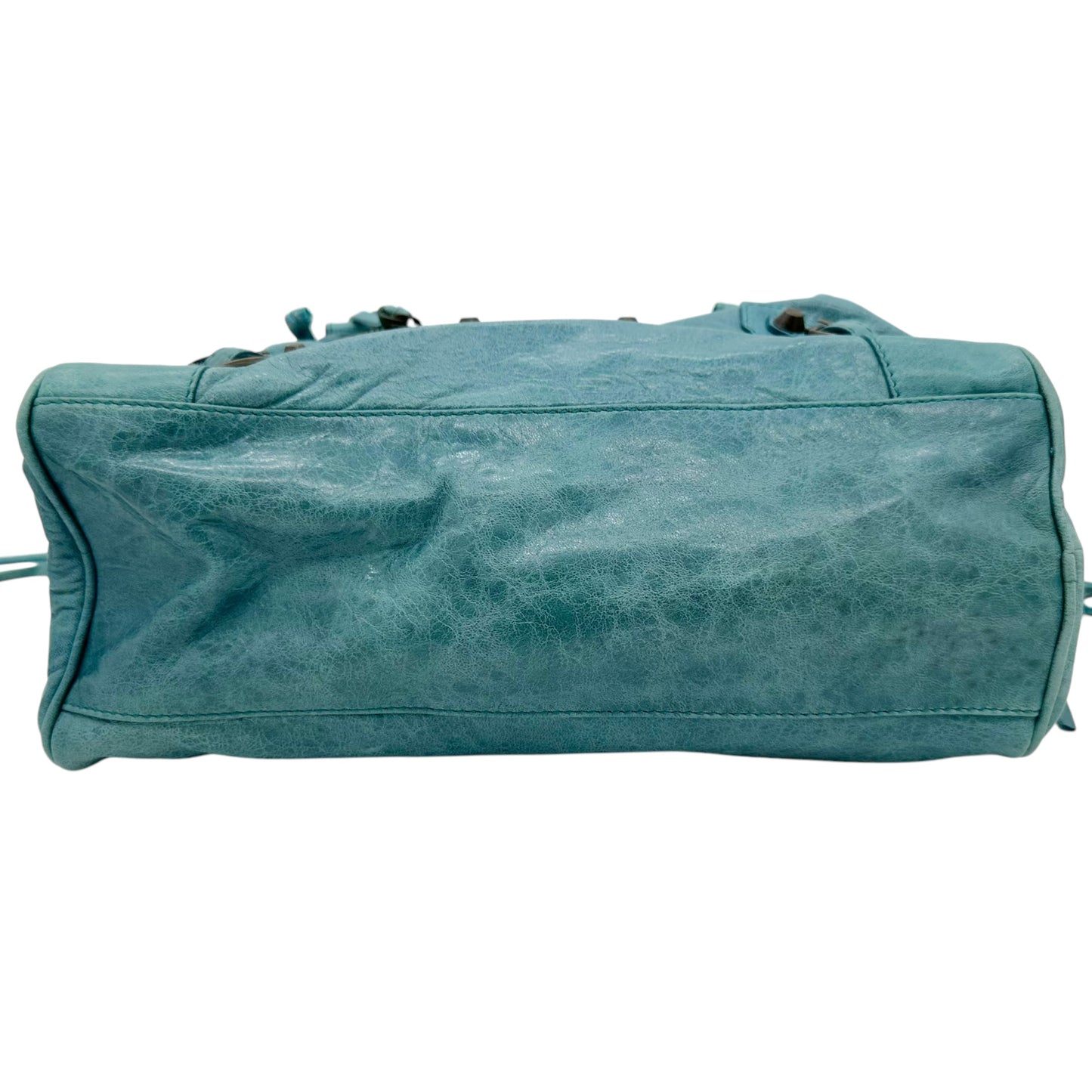 Balenciaga Blue Leather Twiggy City Bag - Outfit Repeater