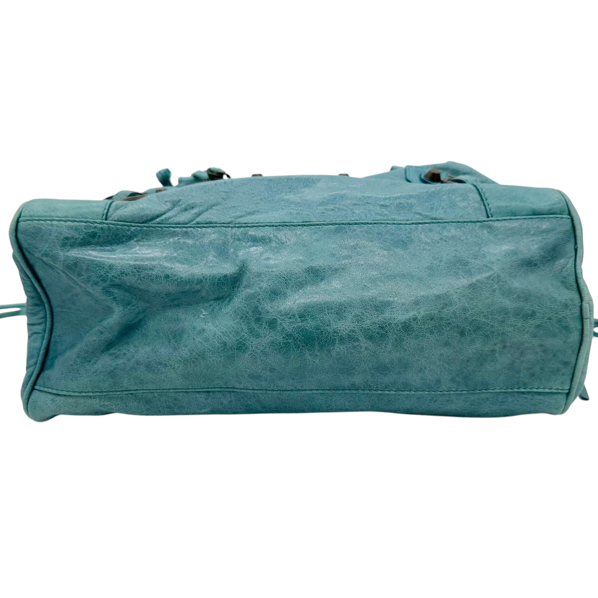 Balenciaga Blue Leather Twiggy City Bag - Outfit Repeater