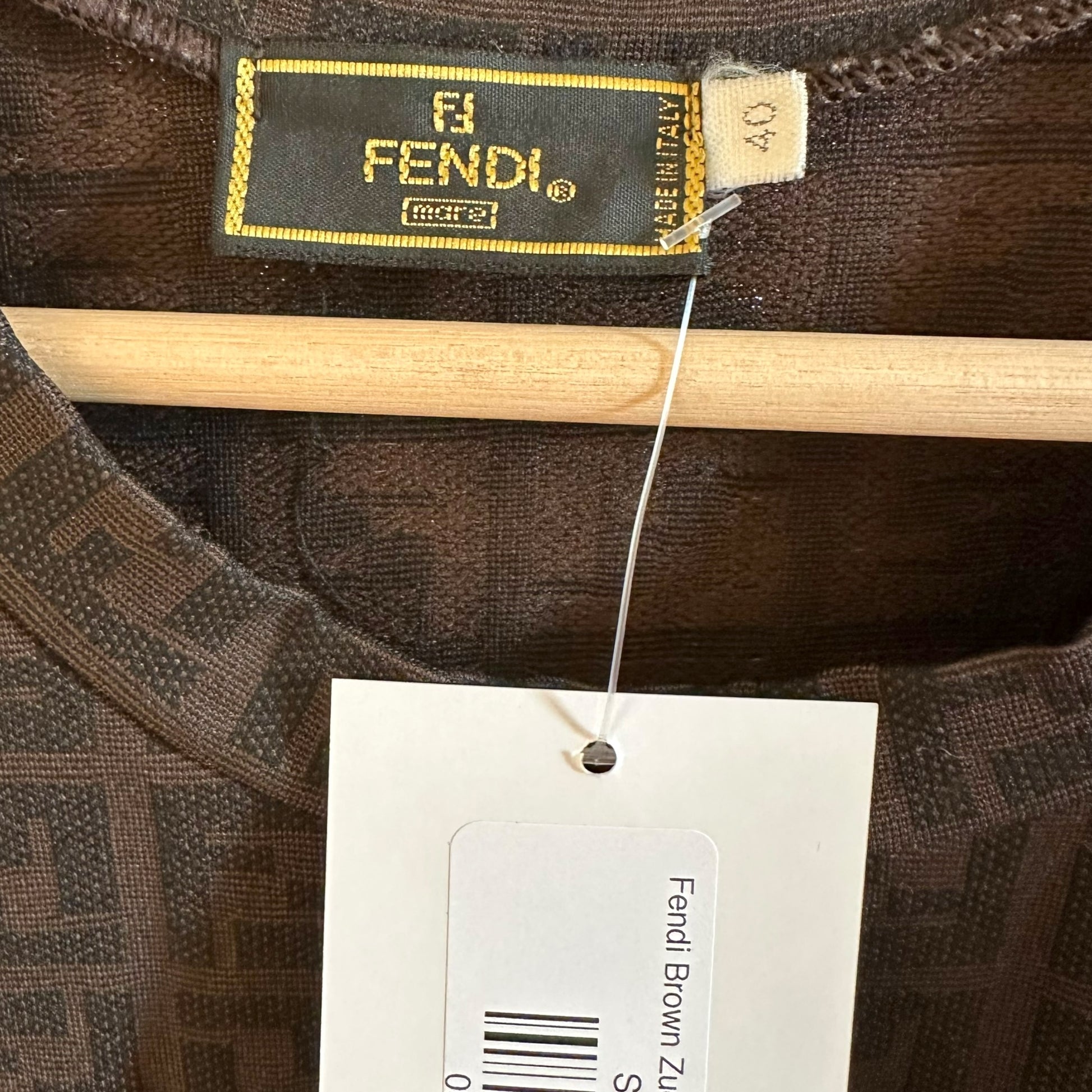Fendi Mini Dress Brown Zucca Monogram Sleeveless