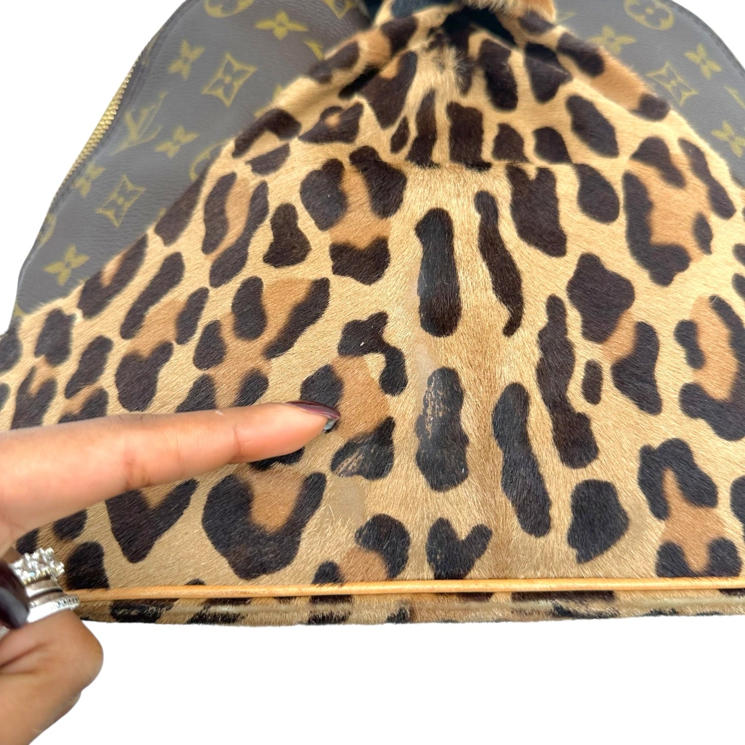 Louis Vuitton Alma Bag Leopard Print Ponyhair Monogram