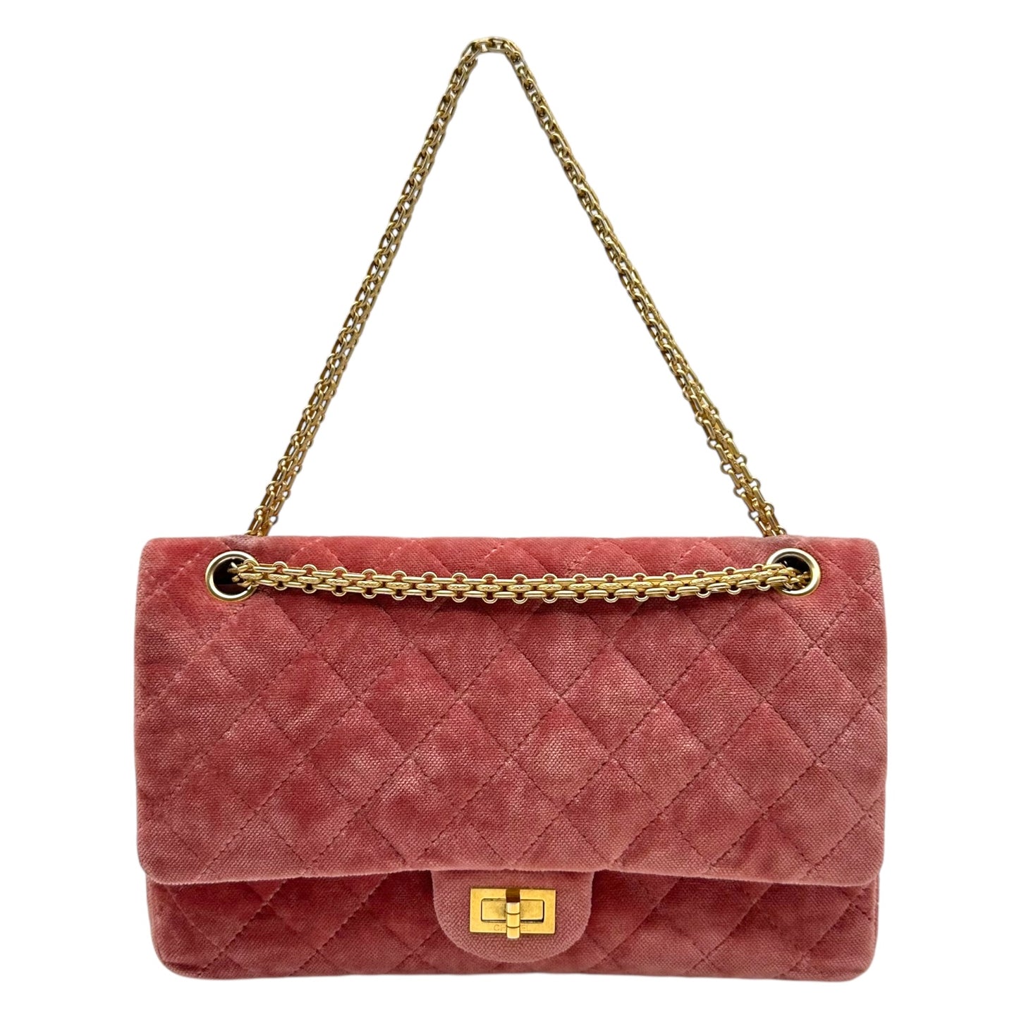 Chanel Pink Velvet Reissue 2.55 Medium Double Flap Bag 2017-18