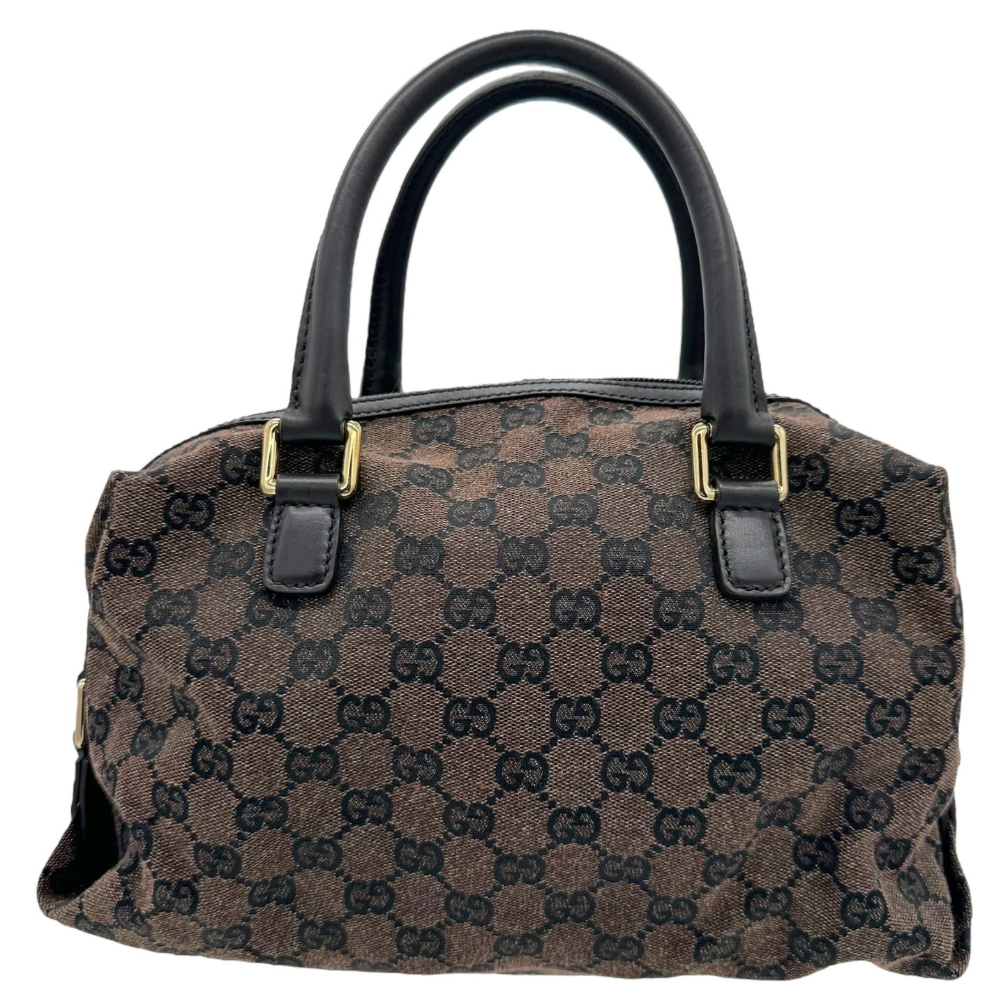 Gucci Brown & Black Monogram Boston Bag