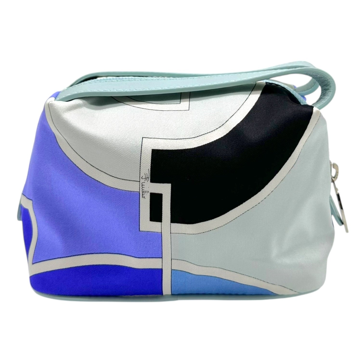Emilio Pucci Mini Pochette Bag Blue Black Silk