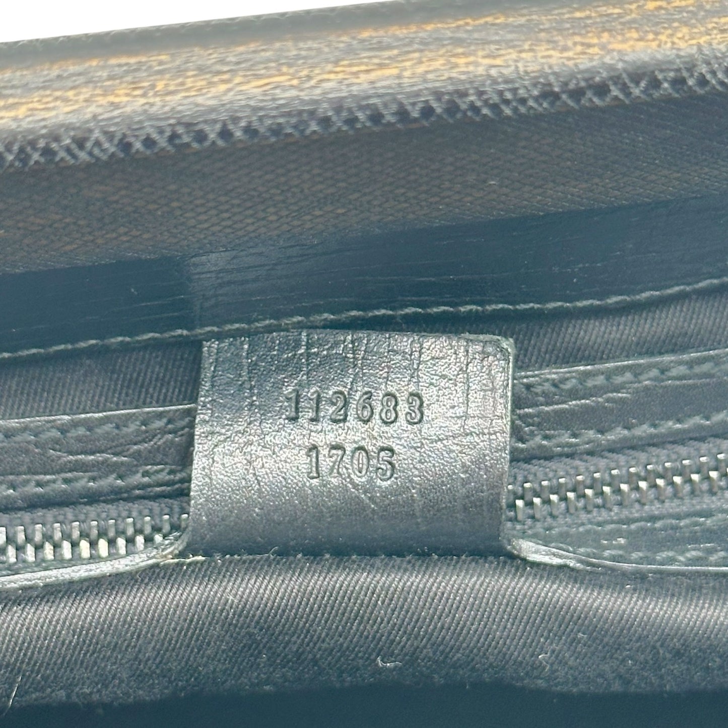 Gucci Black Monogram East-West Wooden Handle Handbag