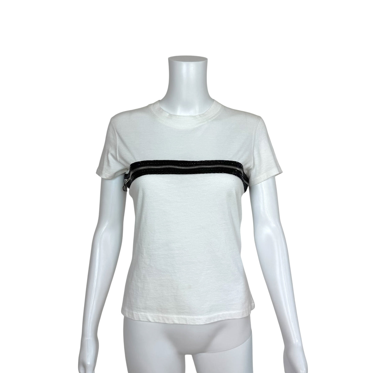 Christian Dior Black White Snakeskin Zippered T-Shirt