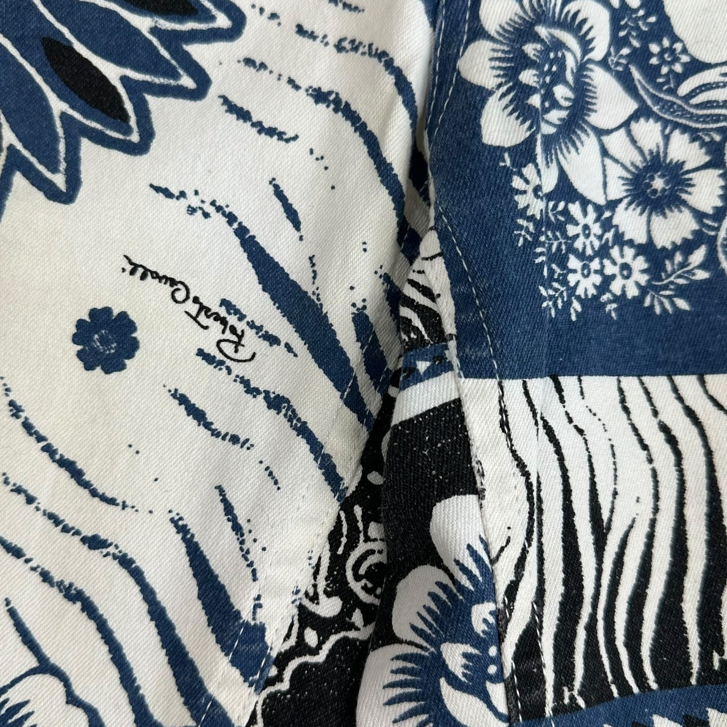 Just Cavalli Roberto Cavalli Black & Blue Bandana Print Jeans - Outfit Repeater