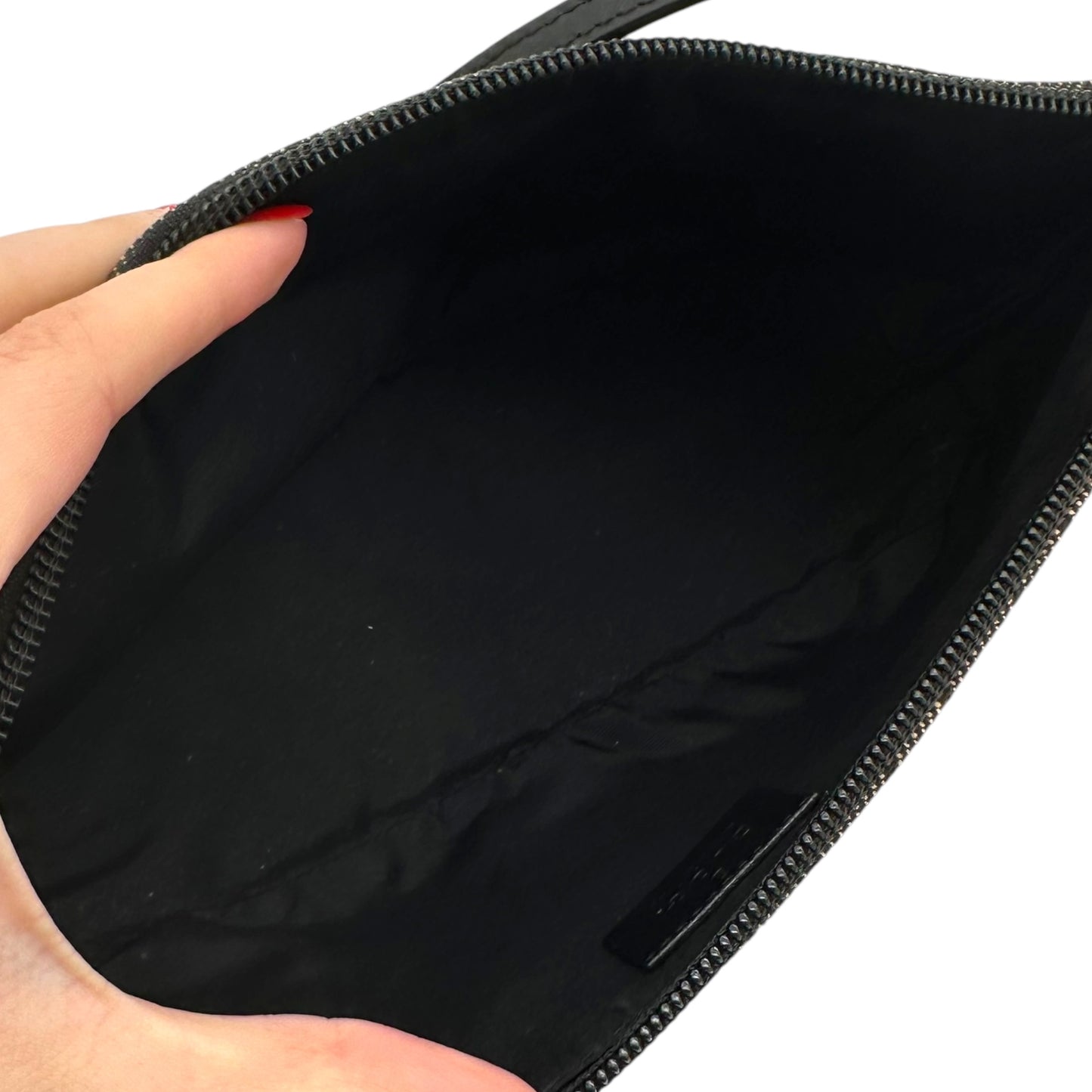 Gucci Gray Denim Monogram Pochette Boat Bag