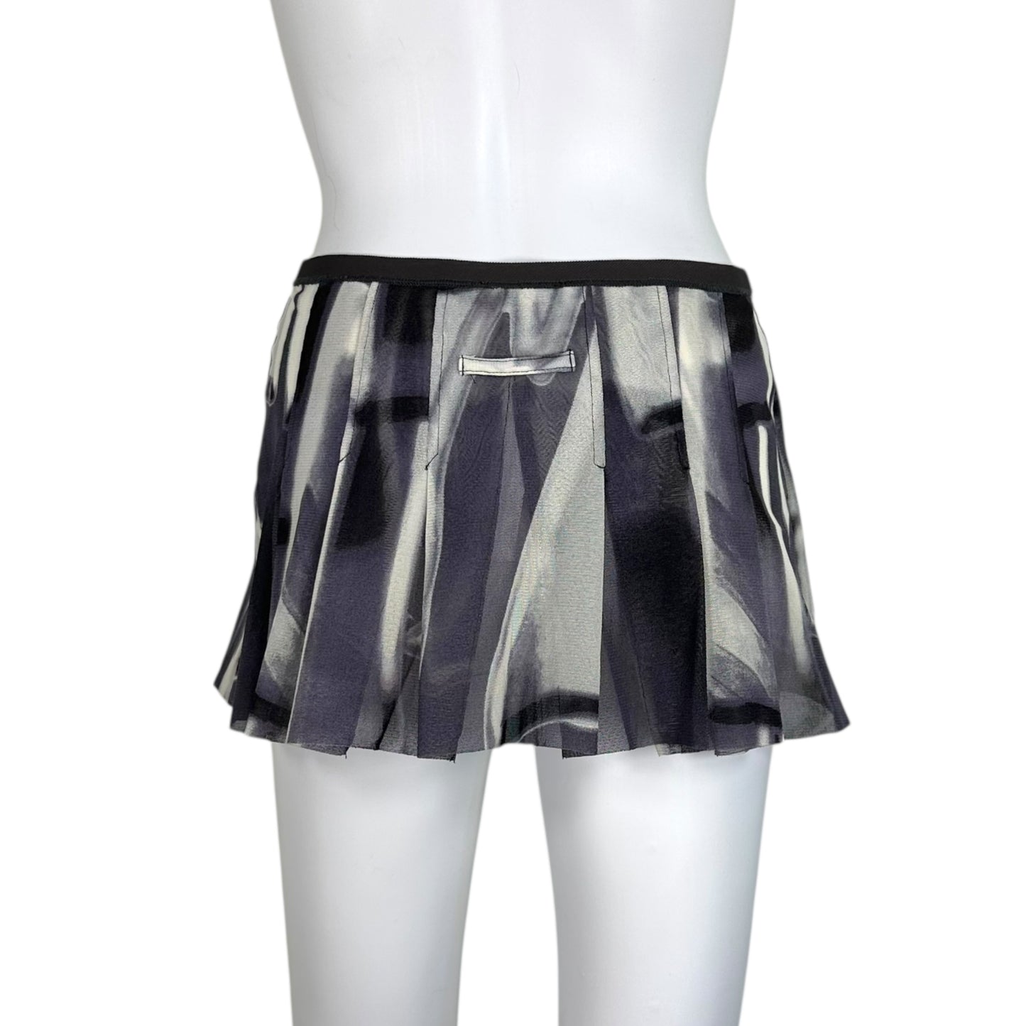 Jean Paul Gaultier JPG Gray Printed Mesh Micro Mini Skirt