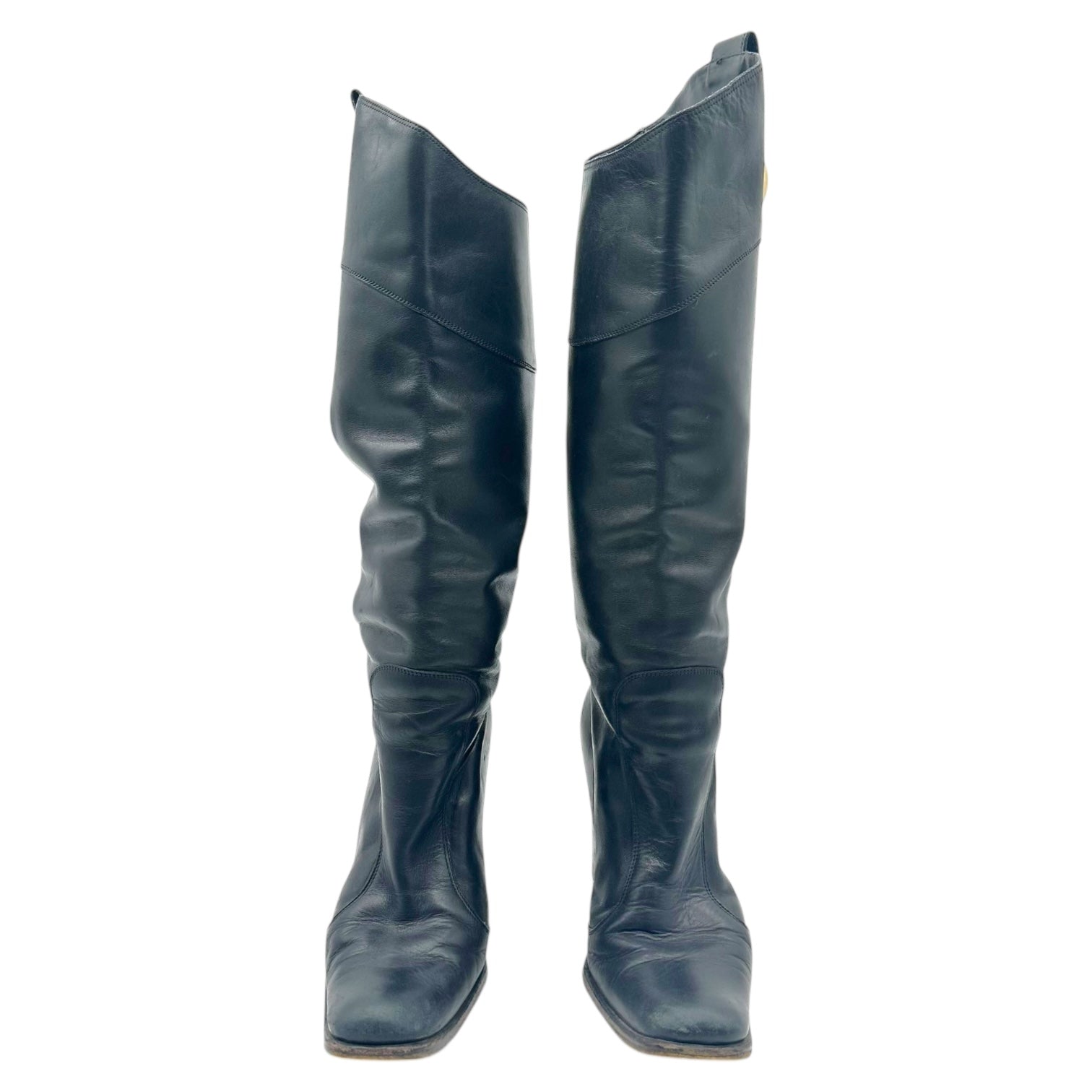 Dolce & Gabbana A/W 2006 Black Leather Heeled 'Western' Boots - Outfit Repeater