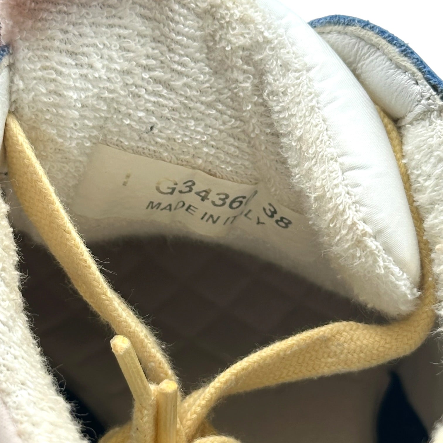 Chanel Cobalt Blue Butter Yellow Logo Sneakers