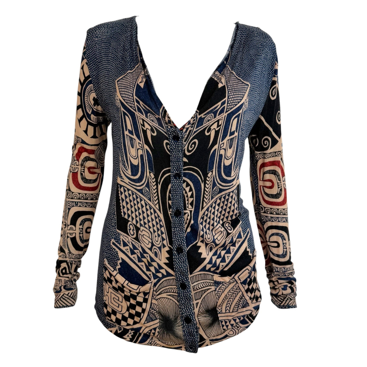Jean Paul Gaultier Soleil Tribal Printed Cardigan