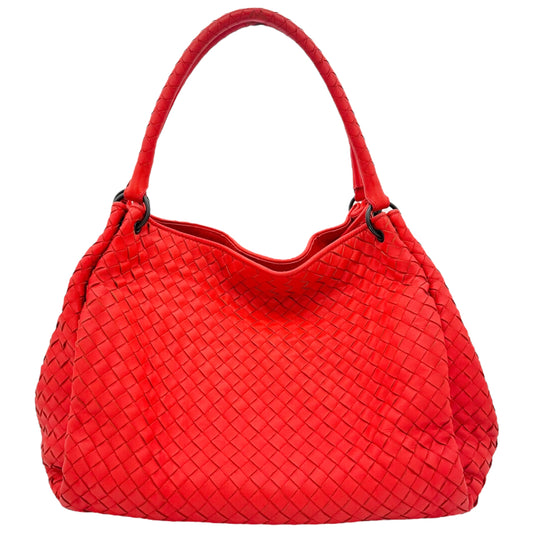 Bottega Veneta Red Intrecciato Parachute Tote Bag