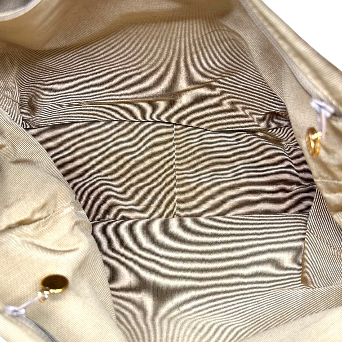 Chanel Large Beige Fabric & Plastic Handle Logo Clutch Bag 1996-97