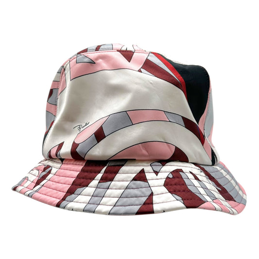 Emilio Pucci Pink & Gray Printed Silk Bucket Hat