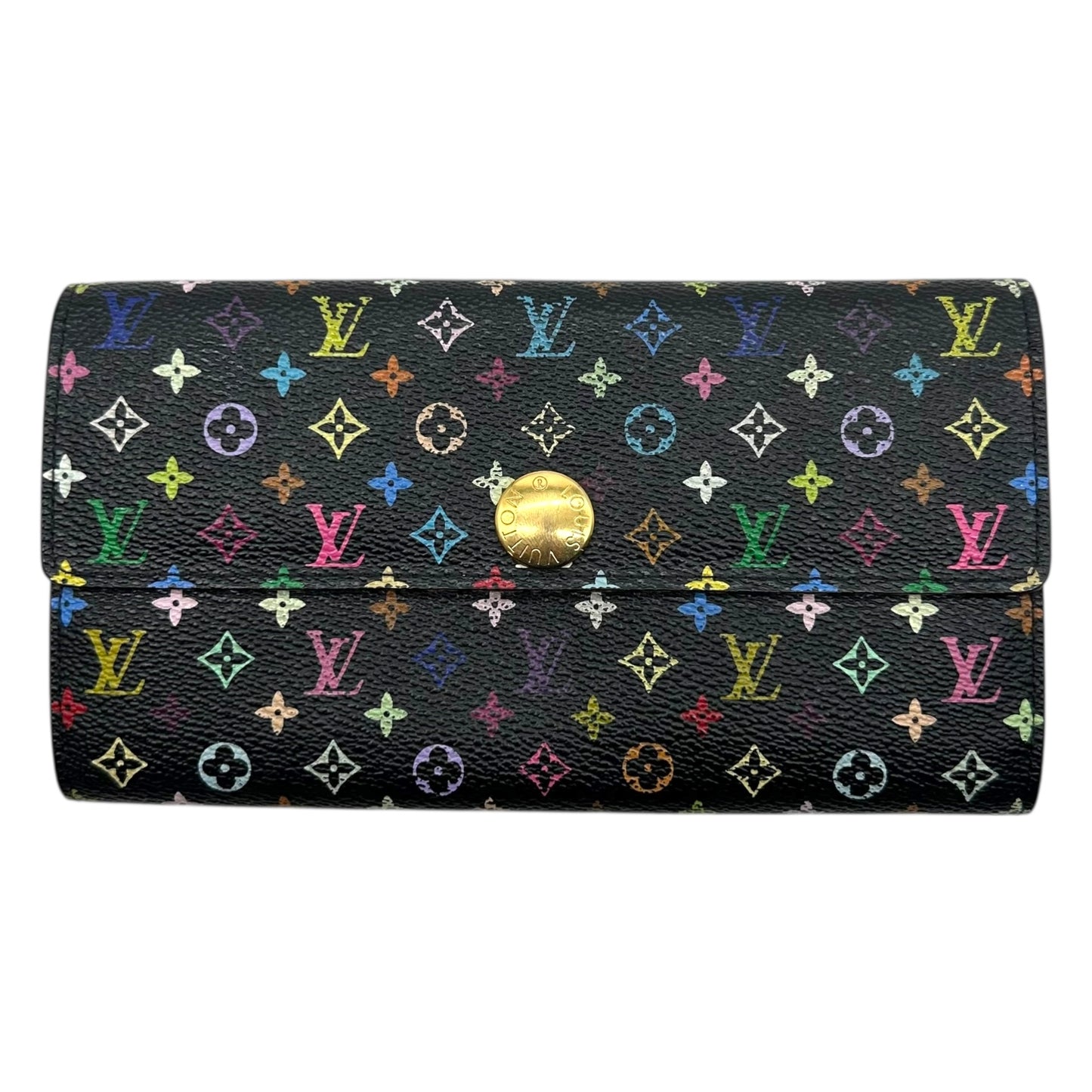 Louis Vuitton Black Multicolor Murakami Sarah Long Wallet