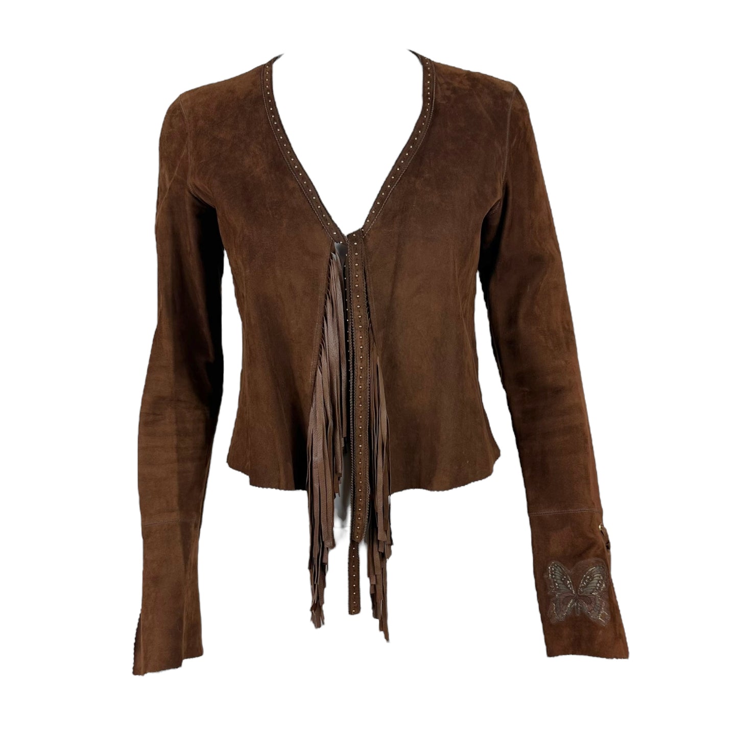 Roberto Cavalli Brown Suede Fringe Jacket - Outfit Repeater