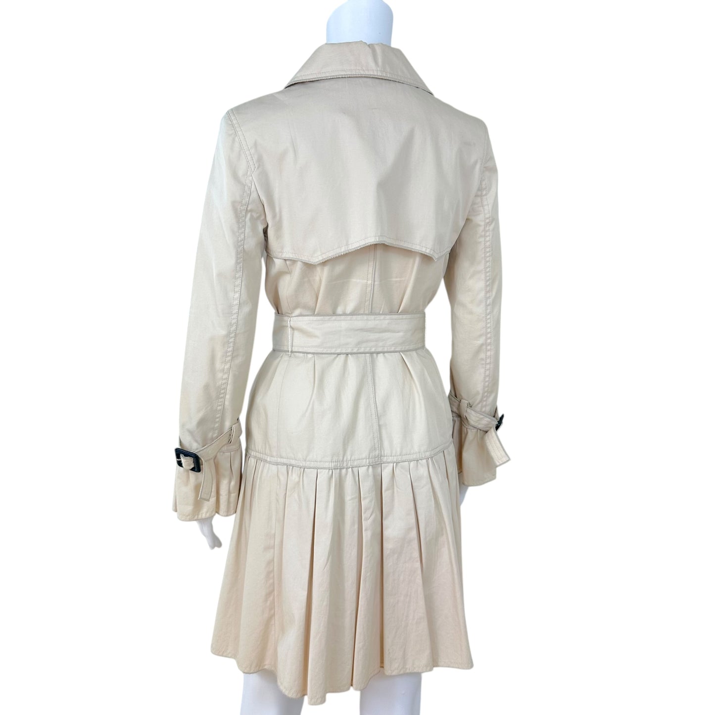 D&G Dolce & Gabbana Ivory Ruffle Trench Coat