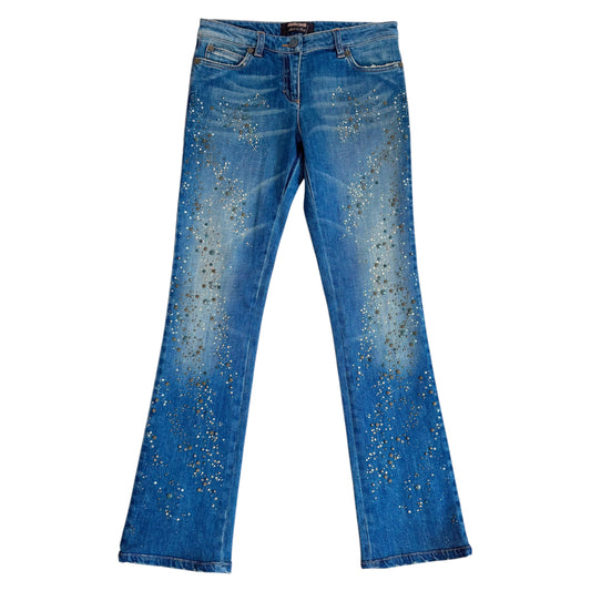 Roberto Cavalli Bootcut Jeans Blue Denim Studded