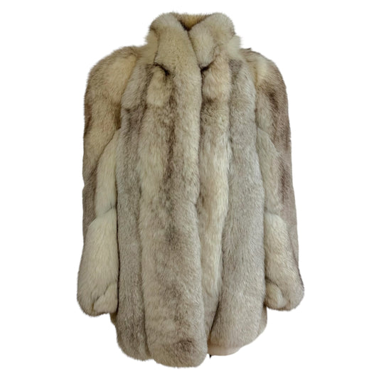 Saga Fox Ivory Fur Coat Blue Fox 1990s Vintage