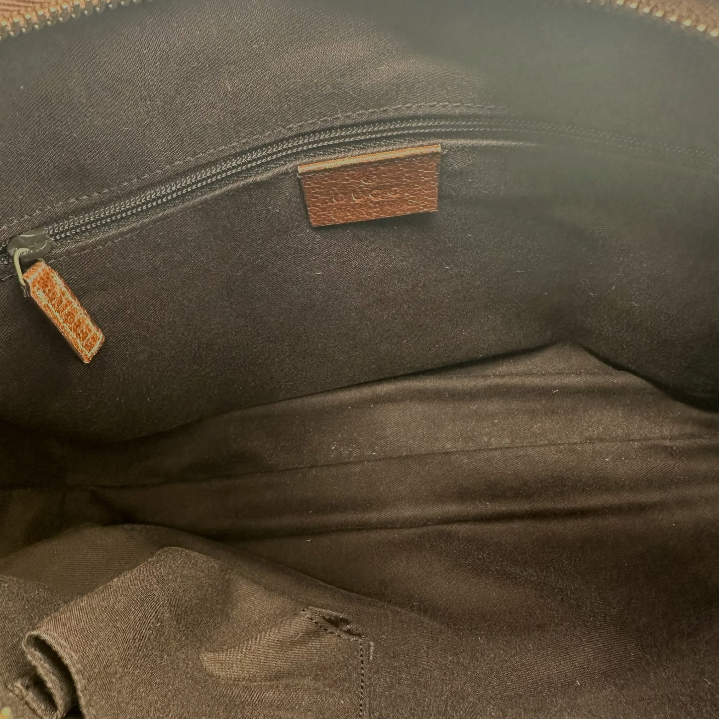 Gucci Denim Monogram Abby Shoulder Bag