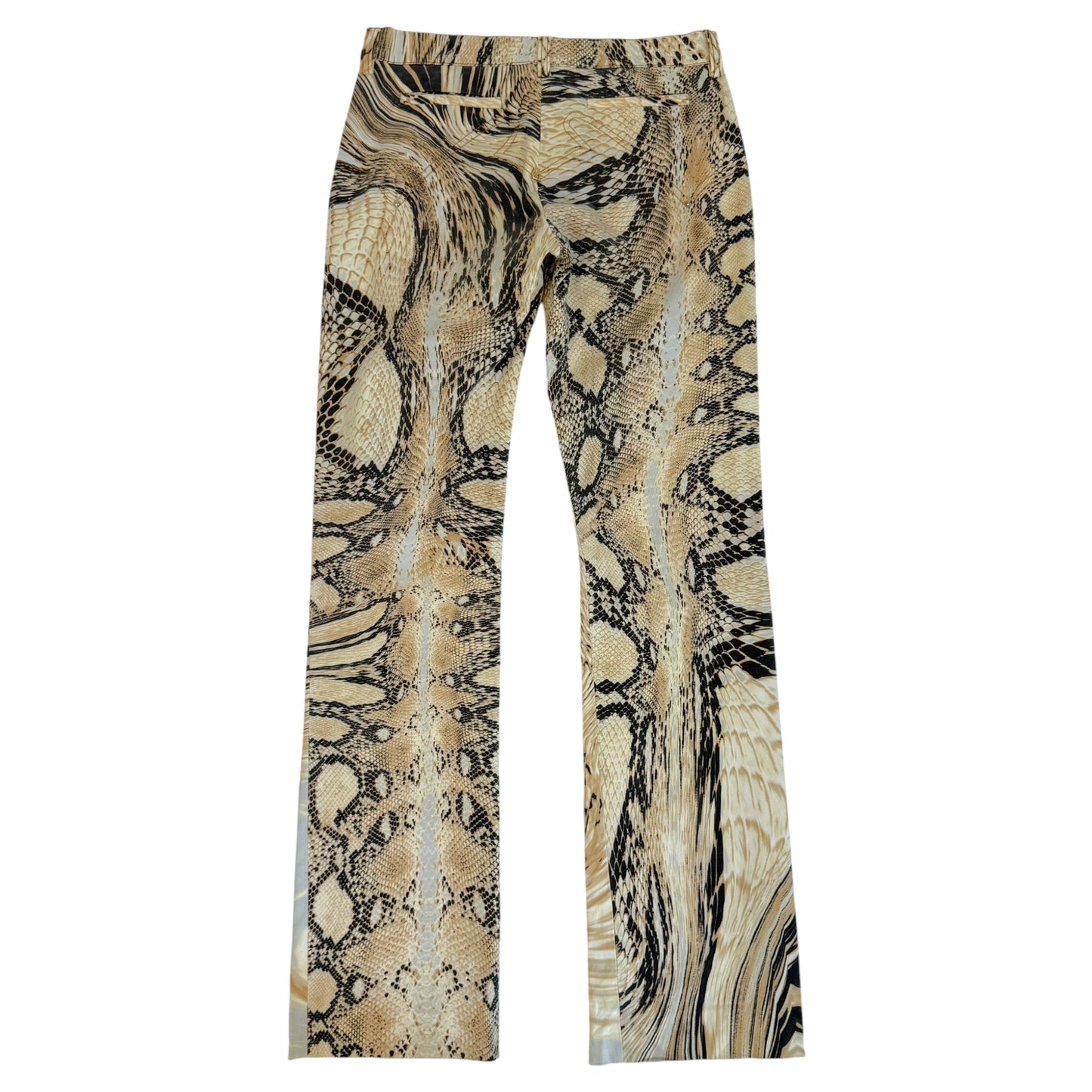 Just Cavalli Roberto Cavalli Light Blue & Brown Python & Swirl Print Pants