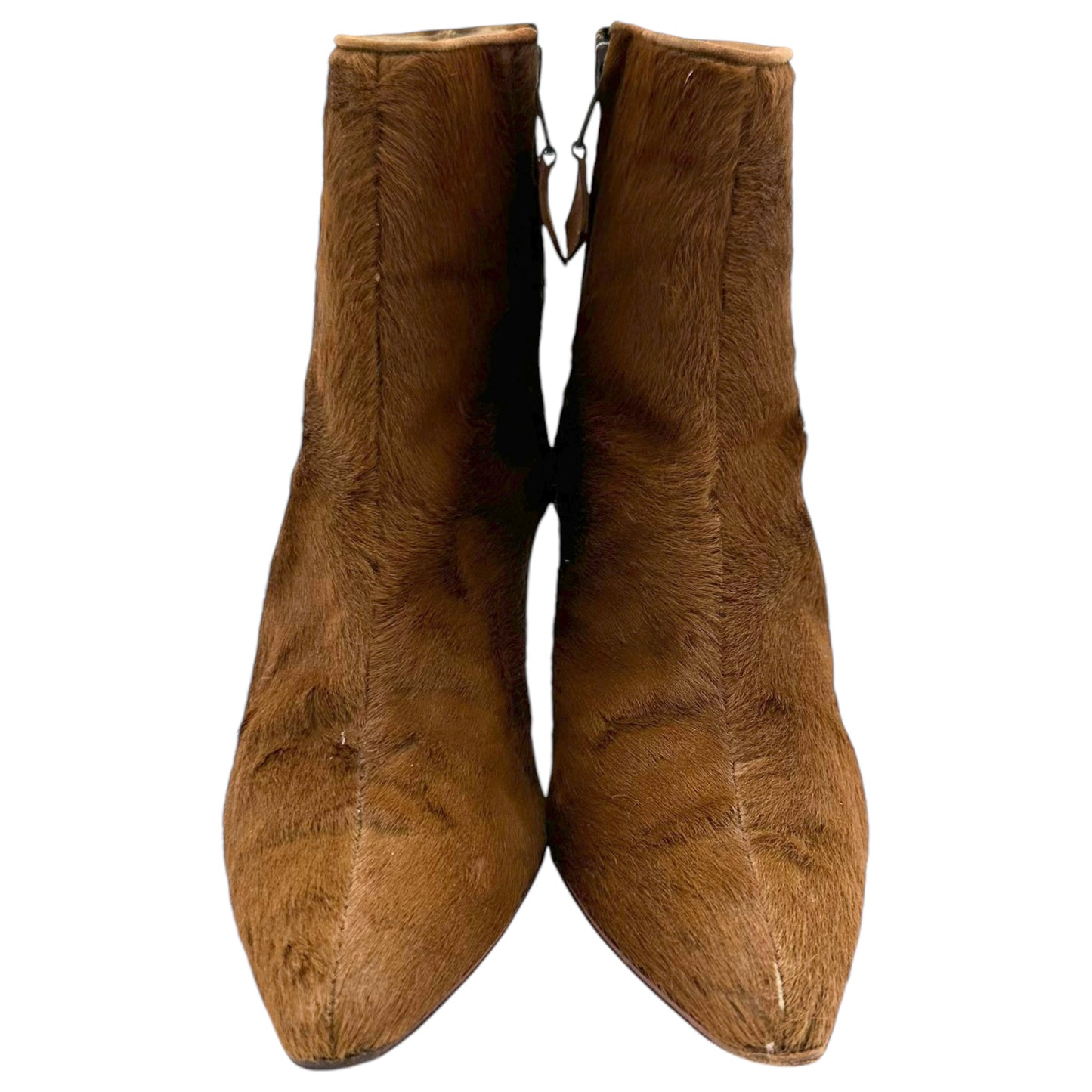 Manolo Blahnik Brown Ponyhair Heeled Booties