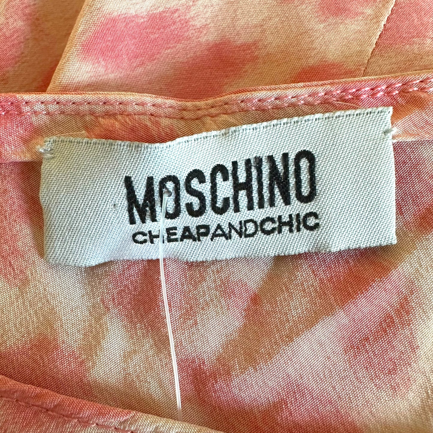 Moschino Pink Leopard Print Silk Slip Dress