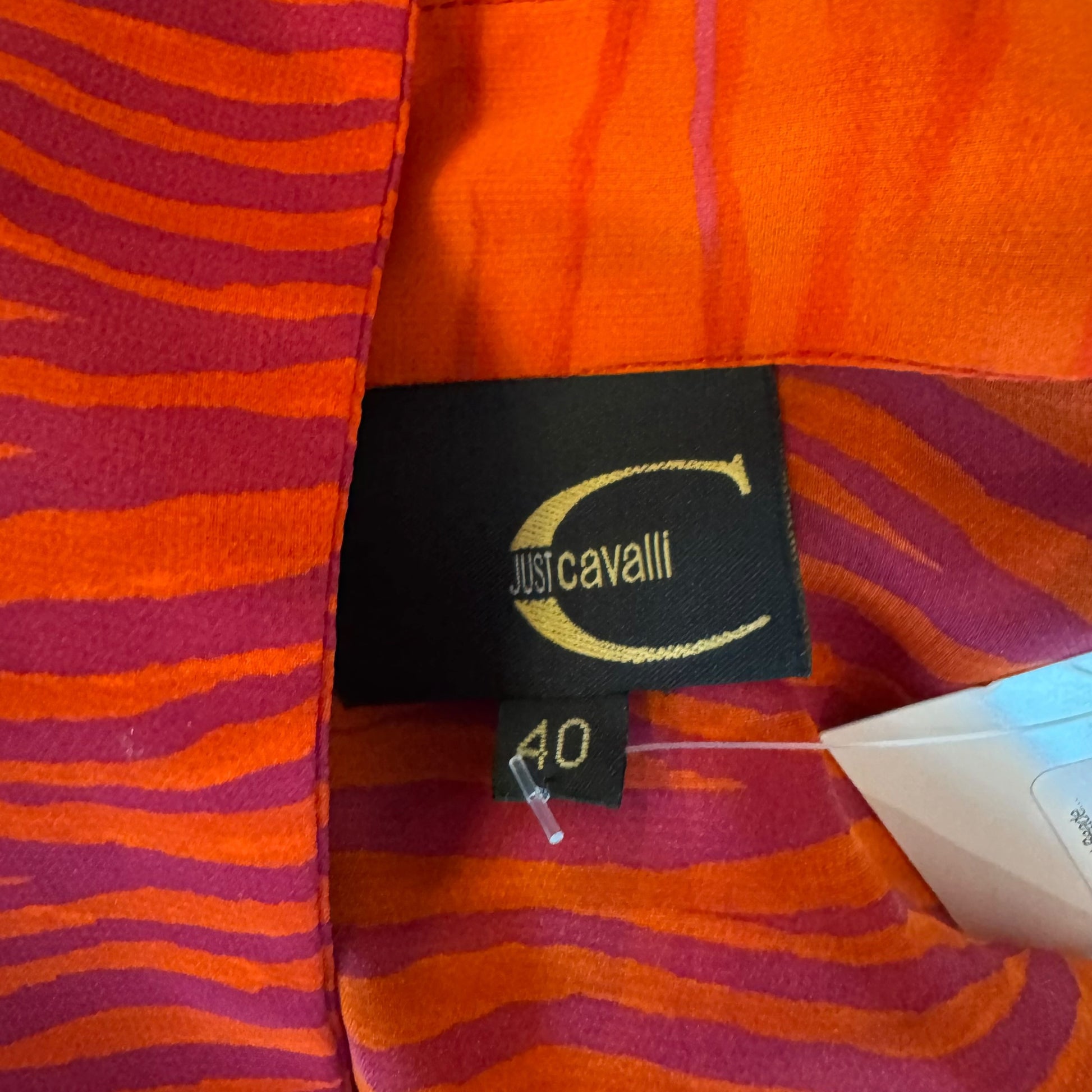 Roberto Cavalli Sheer Blouse Pink Orange Zebra Print