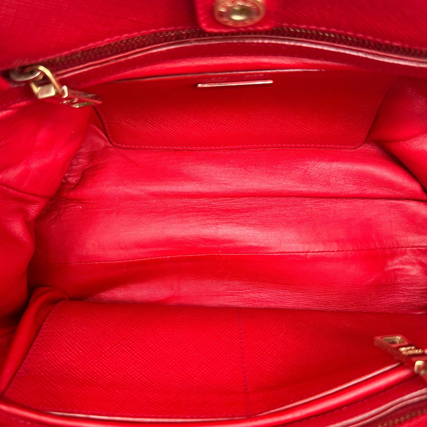 Prada Red Saffiano Leather 2-Way Shoulder Bag