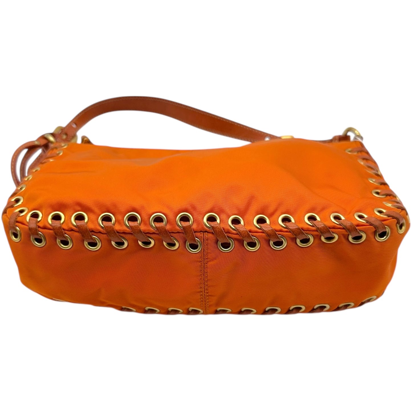 Prada Orange Nylon Fringe Trim Mini Bag - Outfit Repeater