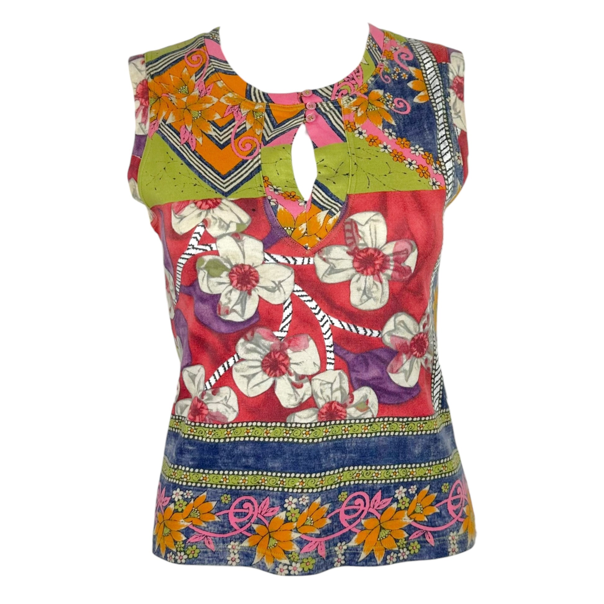 Christian Dior Multicolor Floral Print Tank Top