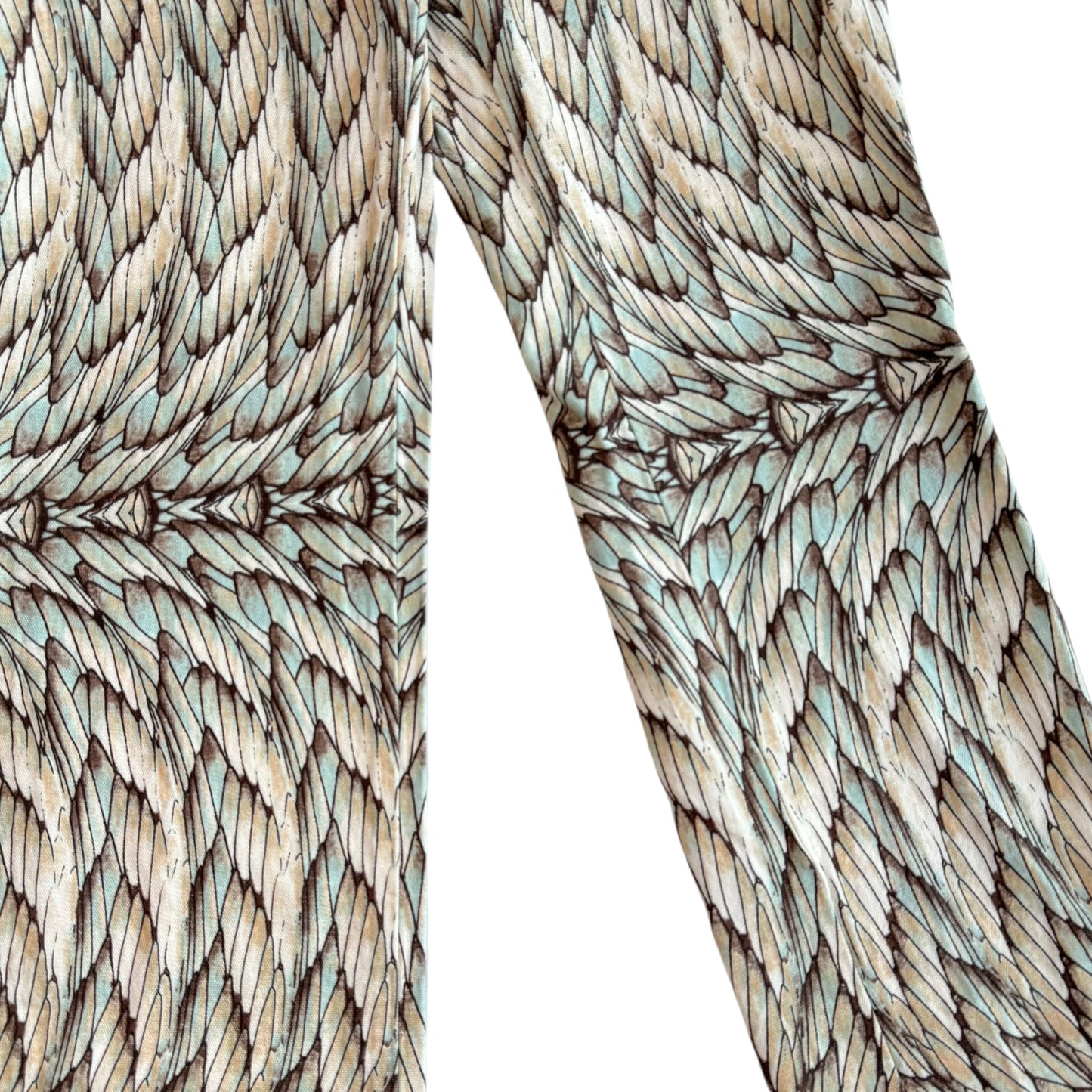 Roberto Cavalli Brown Blue Feather Print Jeans