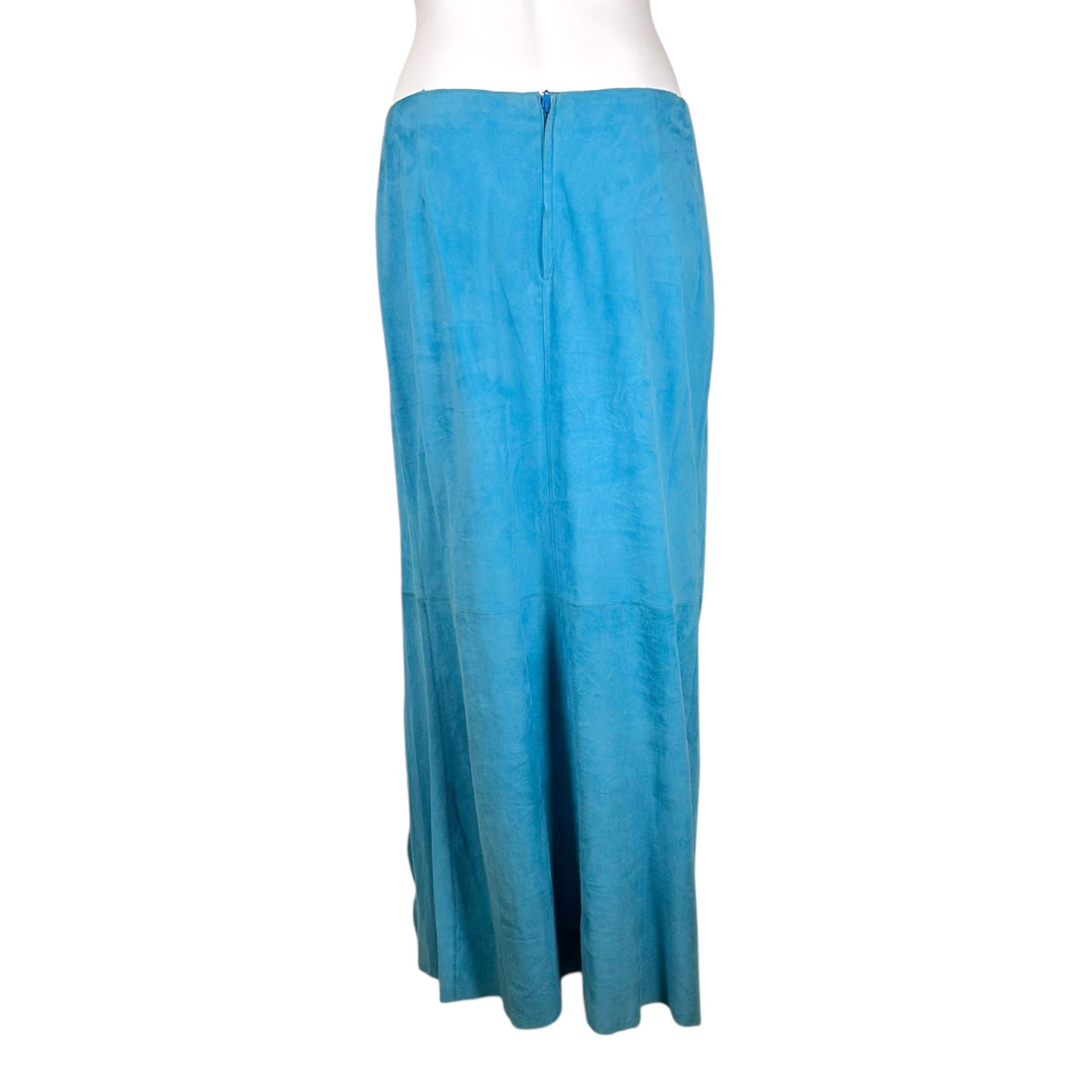 Dolce & Gabbana Turquoise Blue Suede Maxi Skirt