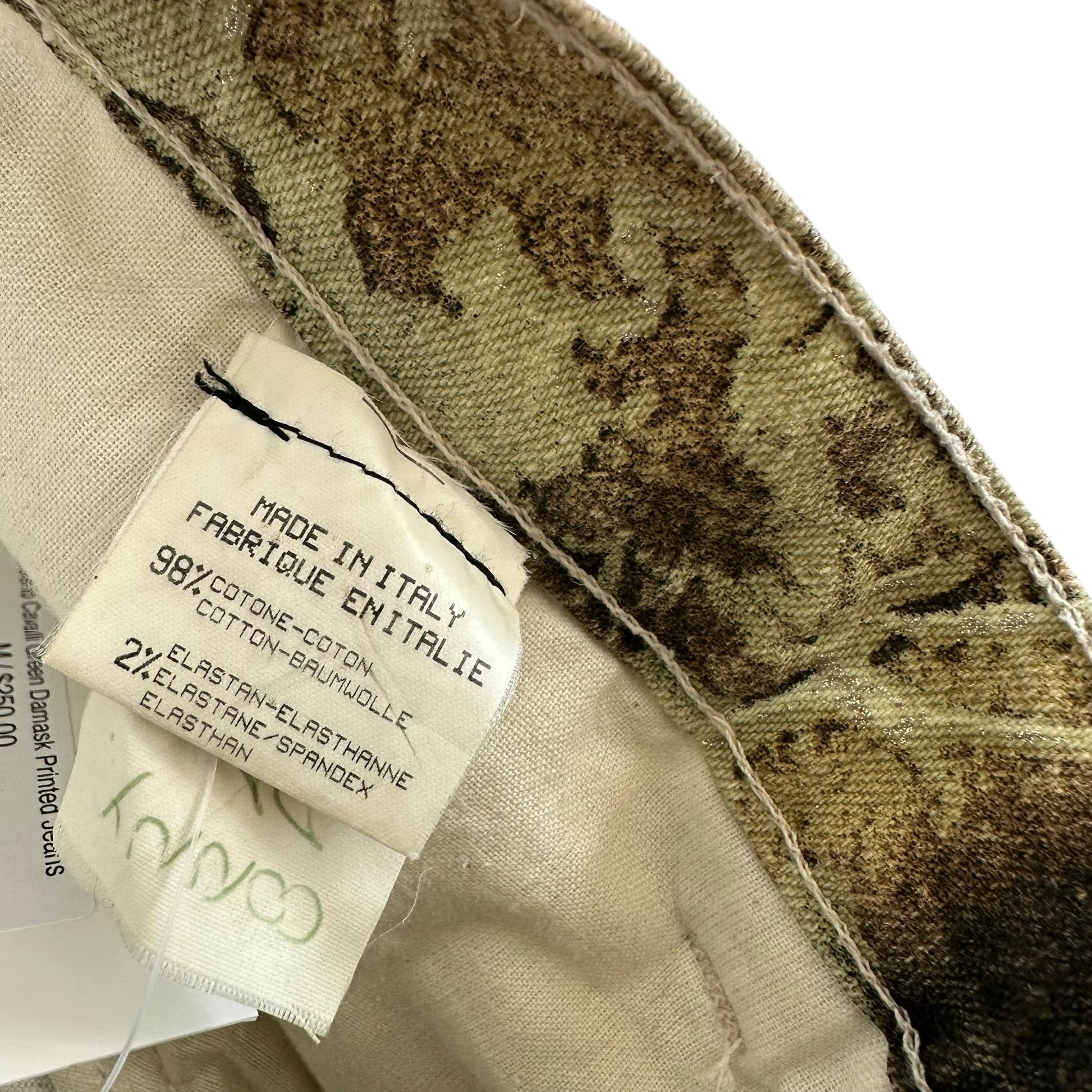 Roberto Cavalli Green Damask Printed Jeans - Outfit Repeater