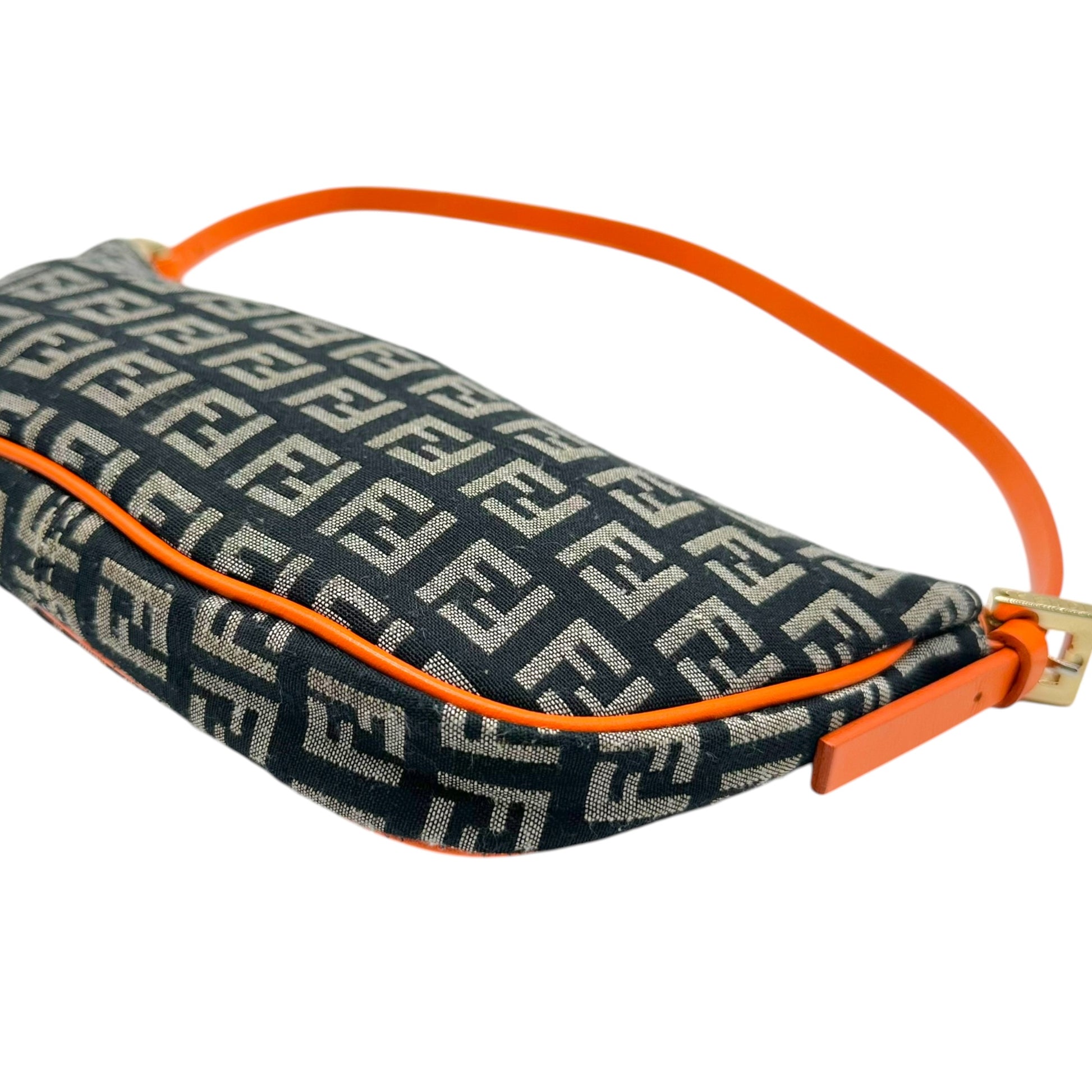 Fendi Pochette Bag Black Orange Zucchino Monogram