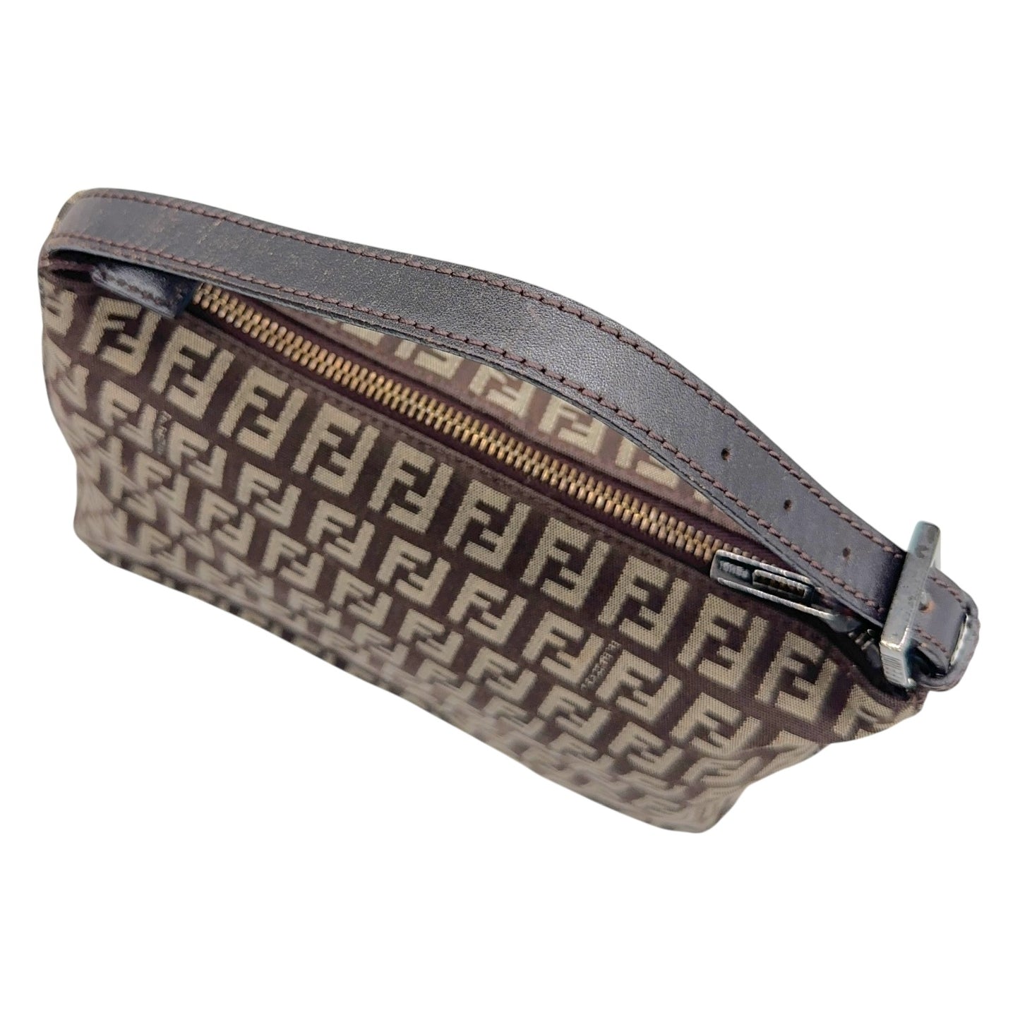 Fendi Pochette Mini Bag Brown Tan Zucchino Monogram