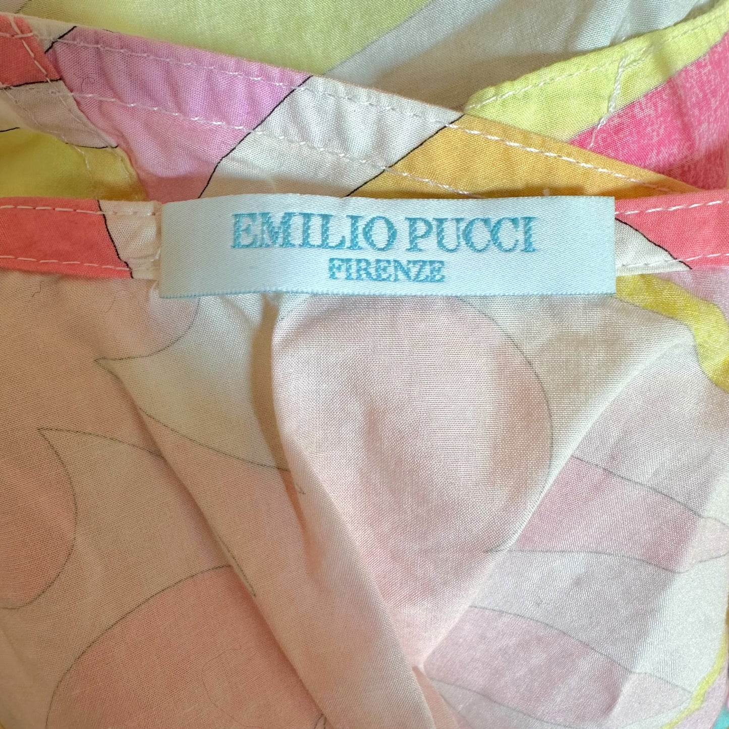 Emilio Pucci Pink & Yellow Printed Hooded Halterneck Top