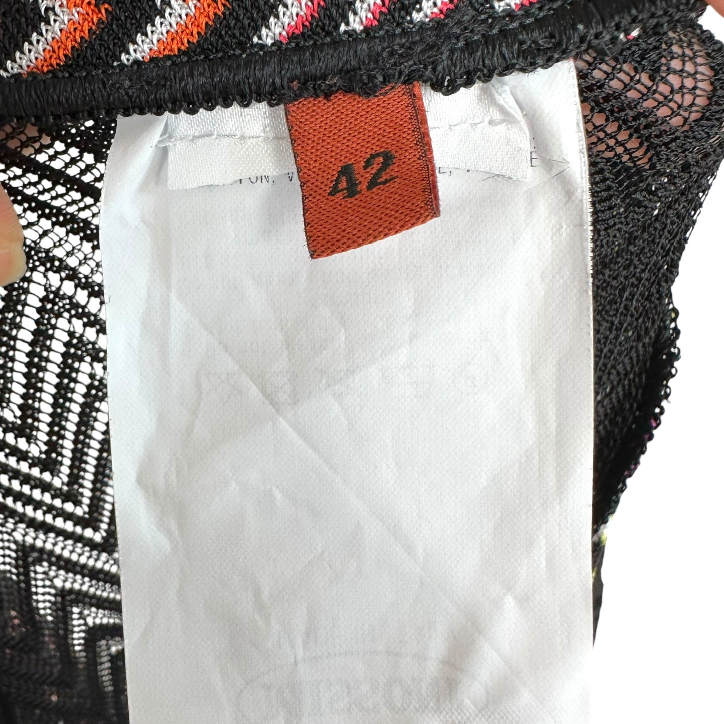 Missoni Mare Black Multicolor Patchwork Chevron Asymmetrical Maxi Skirt