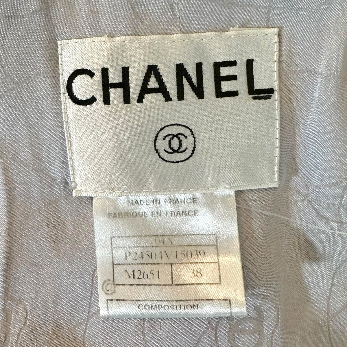 Chanel Tweed Blazer Jacket Pink Gray Sequin Trim