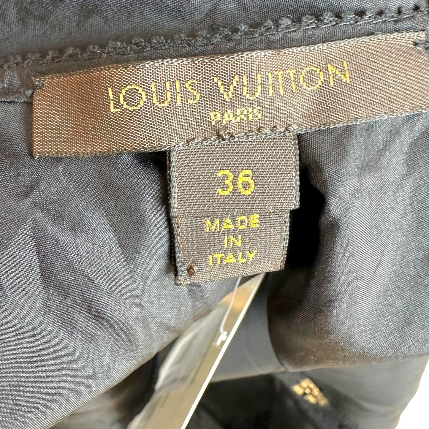 Louis Vuitton Black Silk Cami with Monogram Lace Trim