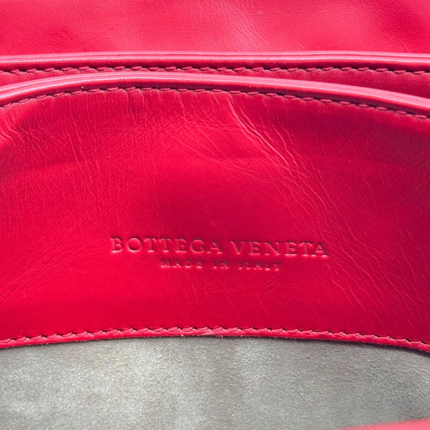 Bottega Veneta Red Intrecciato Leather Baby Roma Bag