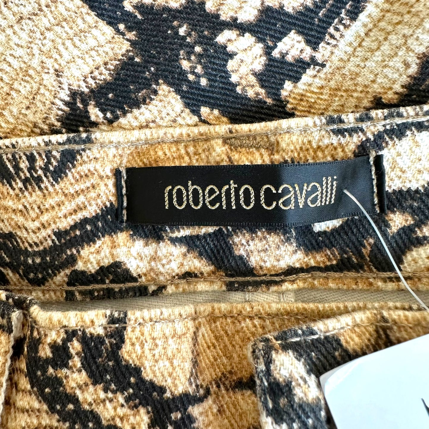 Roberto Cavalli Distressed Leopard Print Jeans