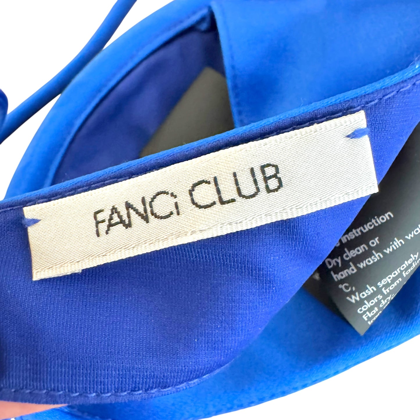 Fanci Club Blue Flower Beaded Satin Bra Top