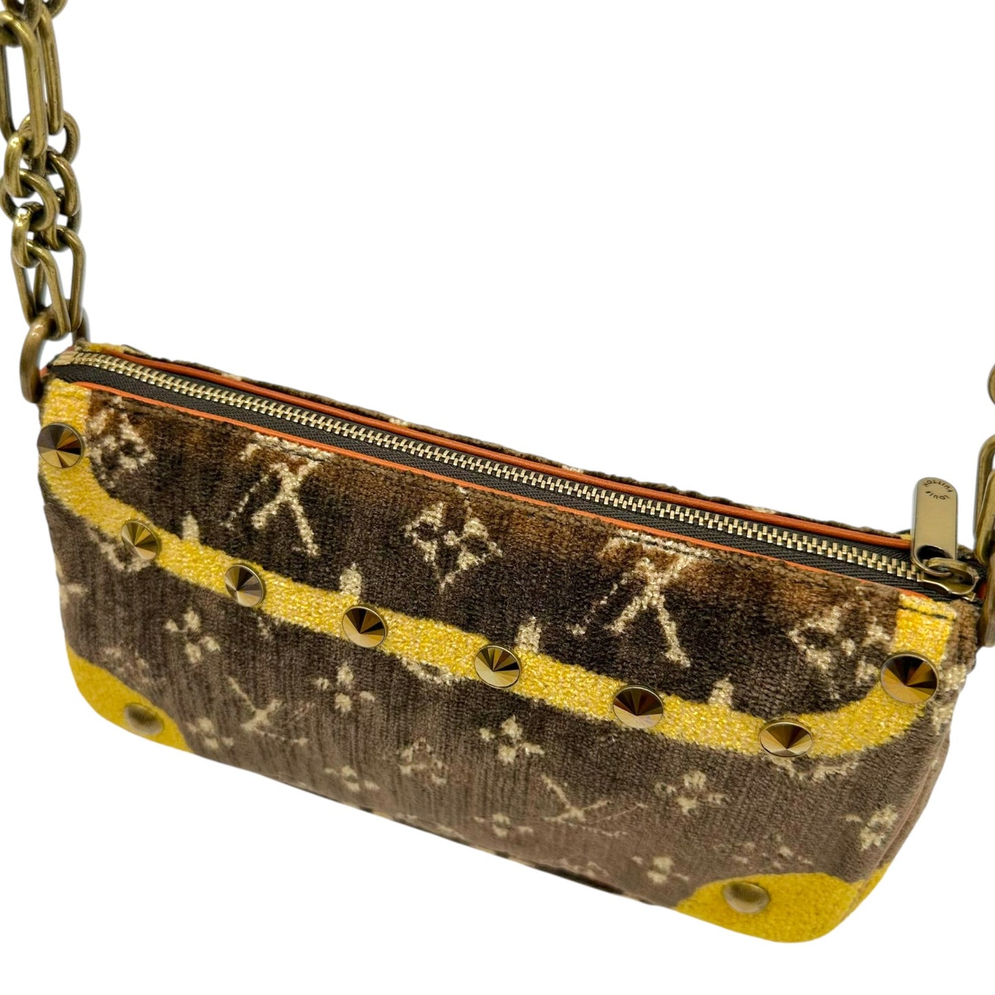 Louis Vuitton Brown & Gold Trompe L'oeil Studded Pochette Bag